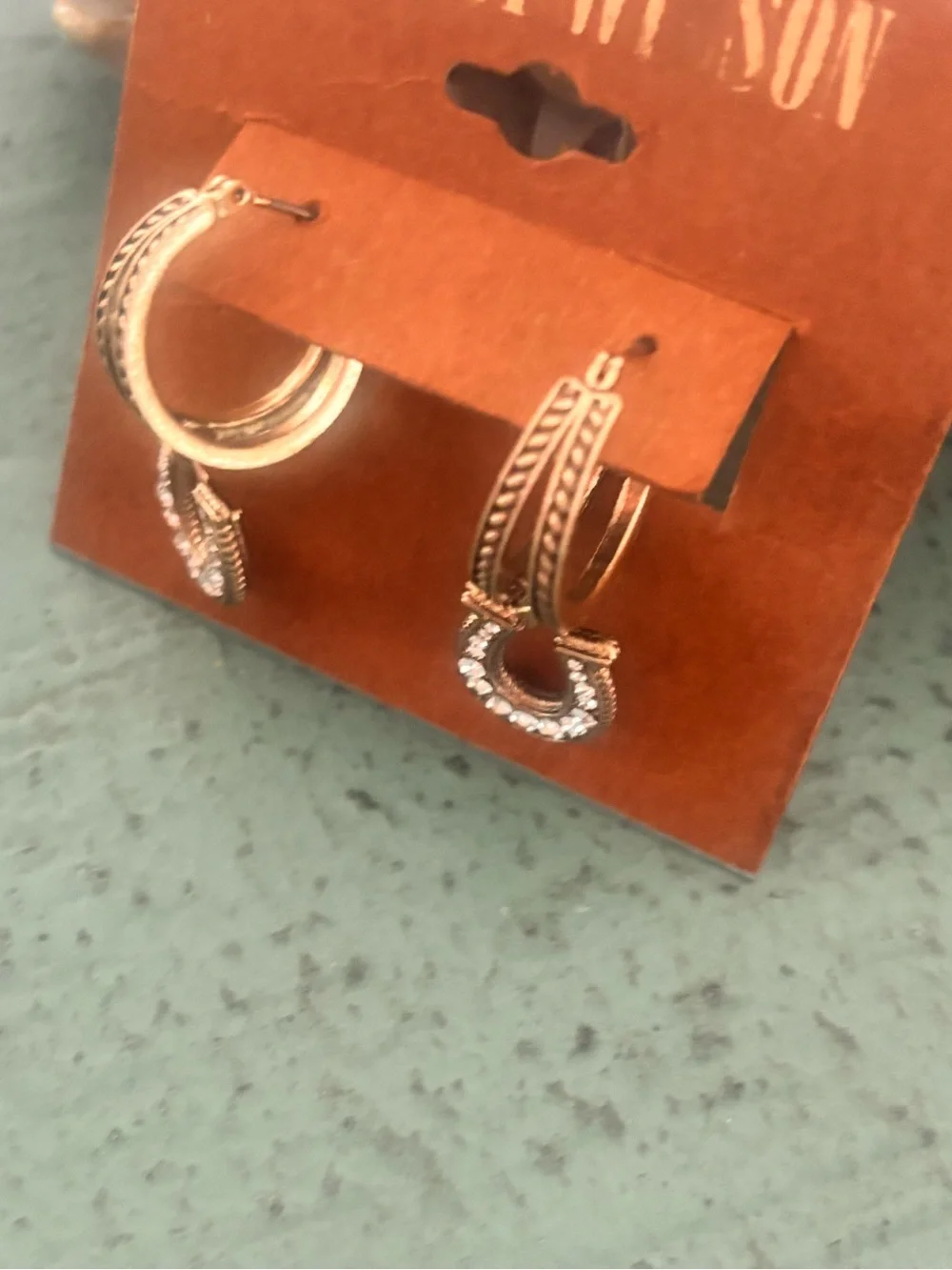 Lainey Wilson Gold-Tone Braided Hoop Earrings with Crystal Drop